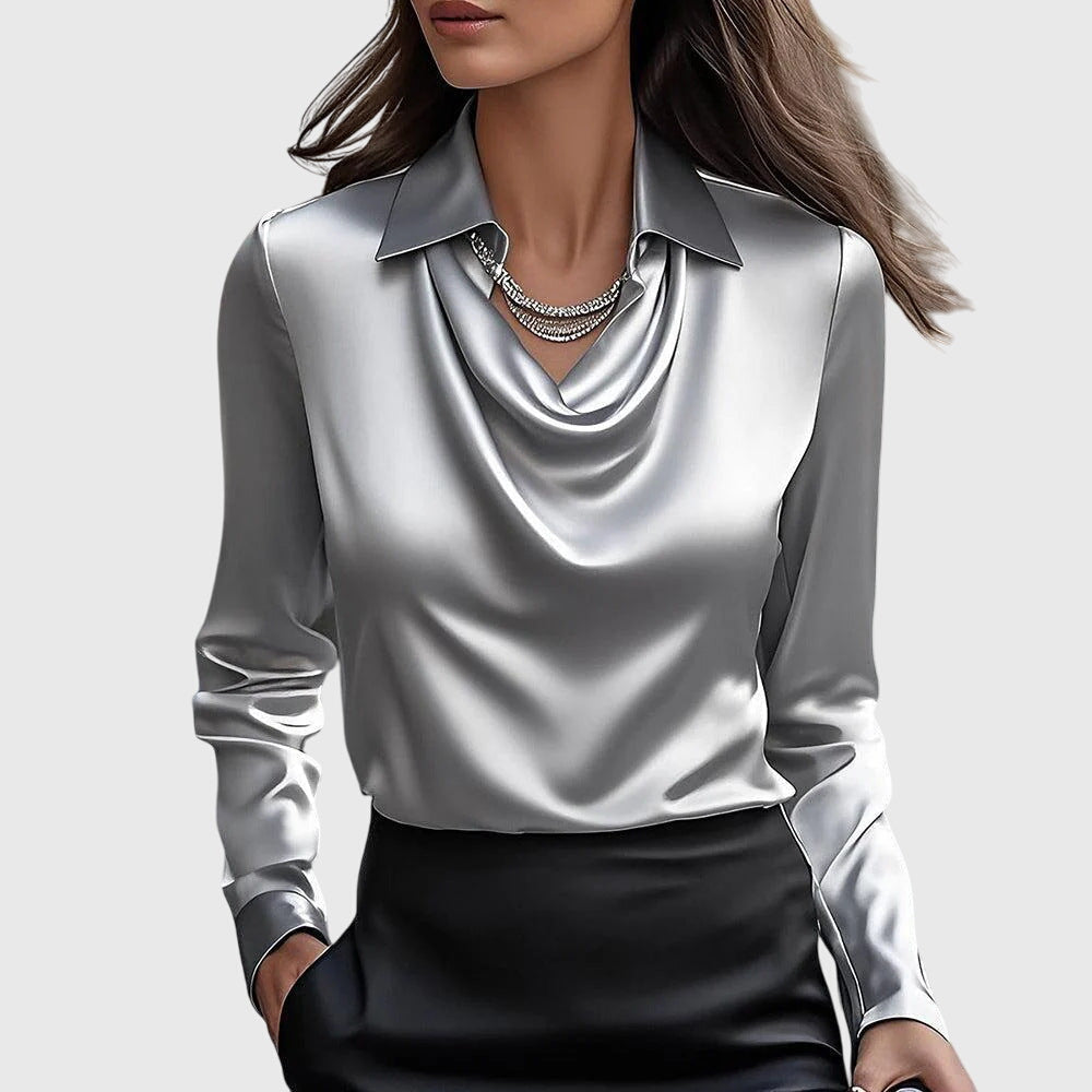 Women’s Cowl Neck Long Sleeve Blouse