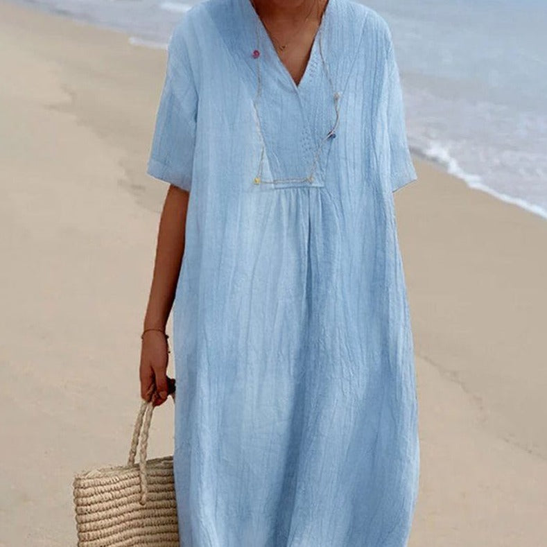 Women's Summer Dress | A-Line Linen-Cotton