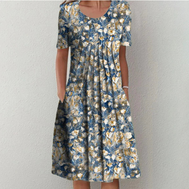 Women’s Printed Midi Dress Blue print