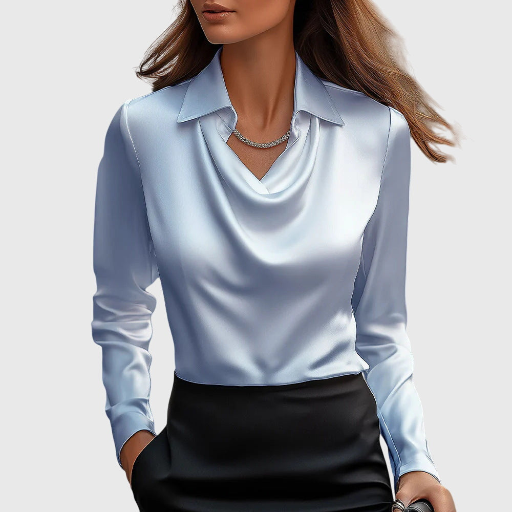 Women’s Cowl Neck Long Sleeve Blouse