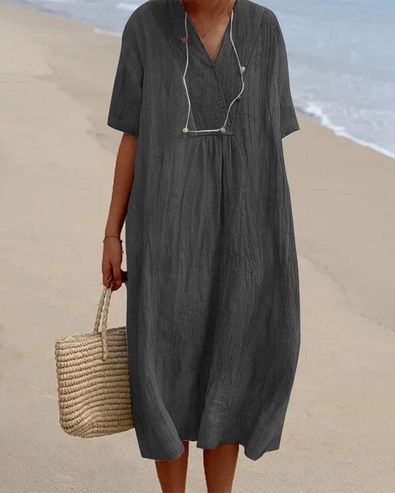Women's Summer Dress | A-Line Linen-Cotton