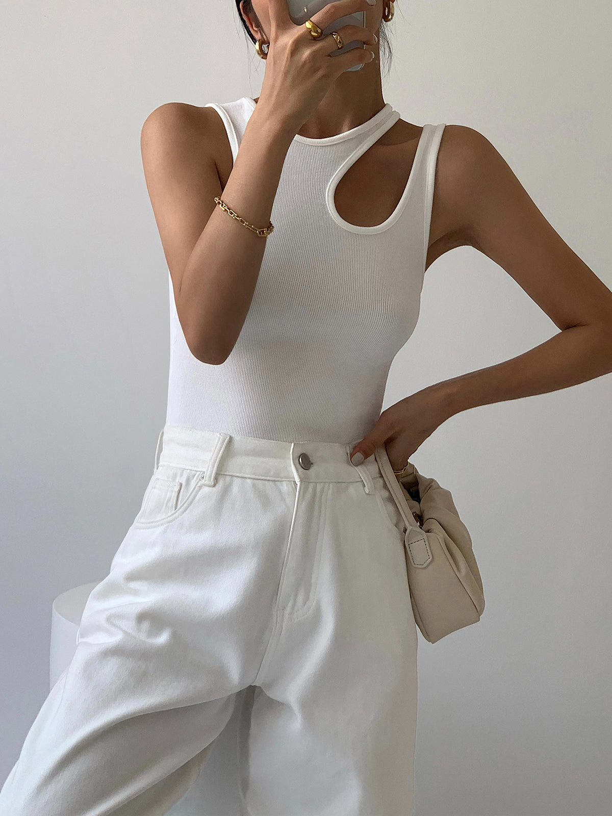 Women’s Semi-Sheer Cutout Tank Top