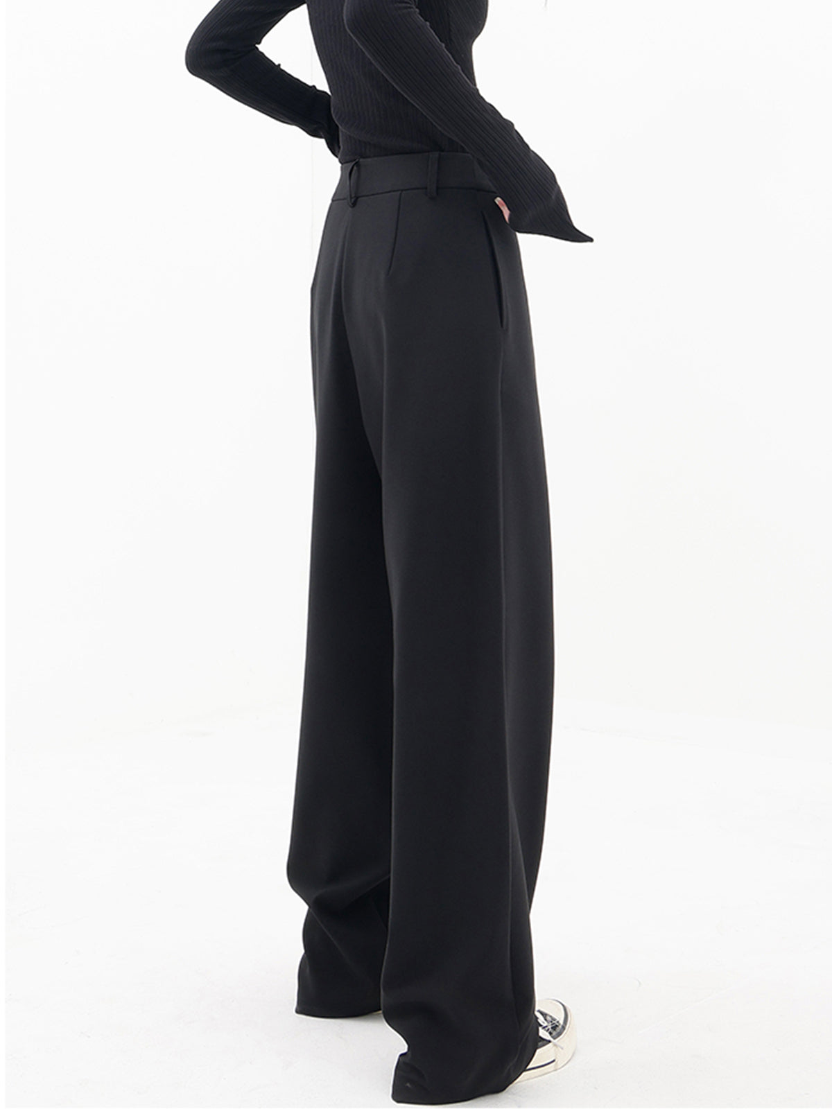 Women’s Wide Leg Trousers | Asymmetric Button Waist