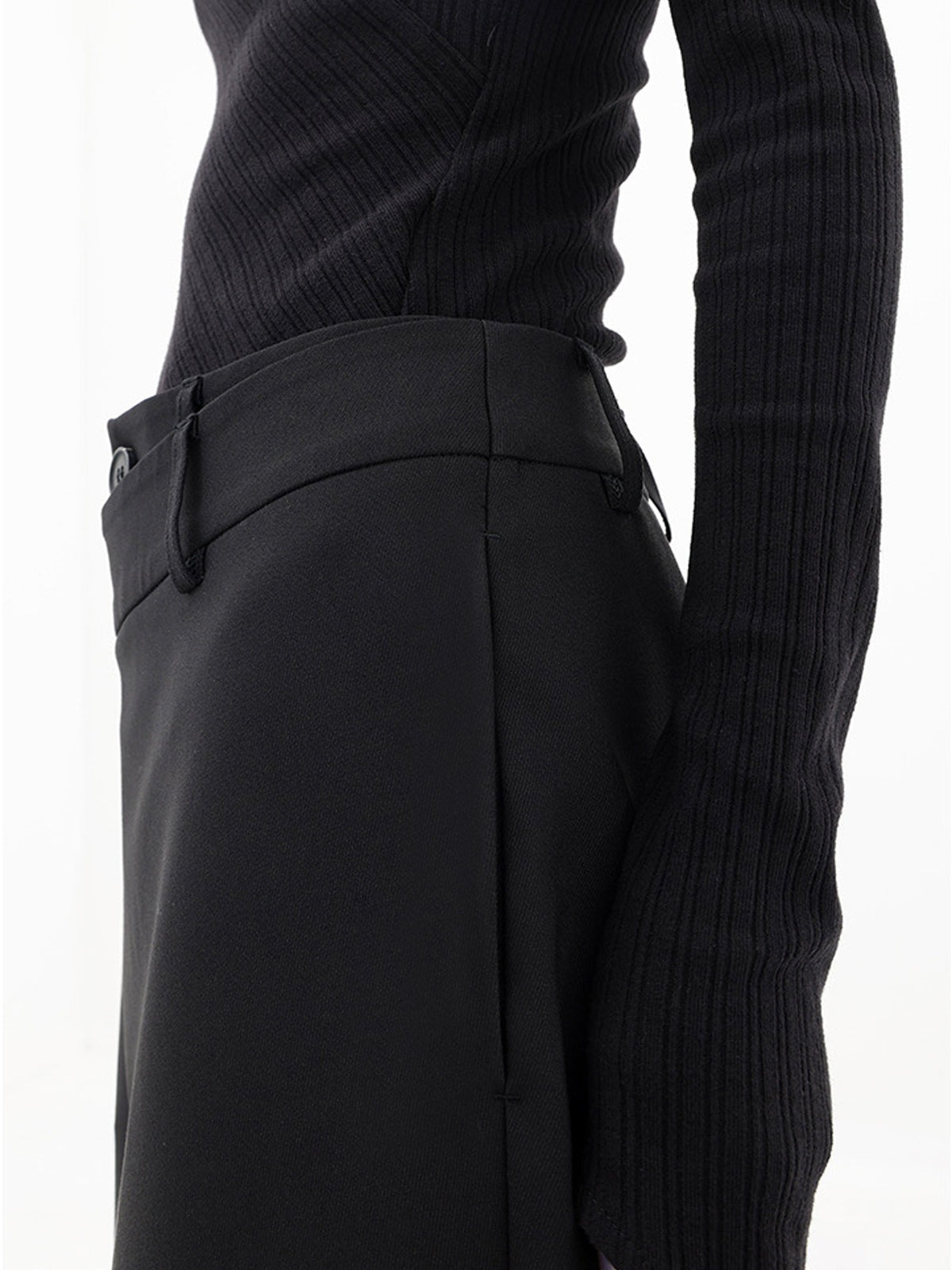 Women’s Wide Leg Trousers | Asymmetric Button Waist