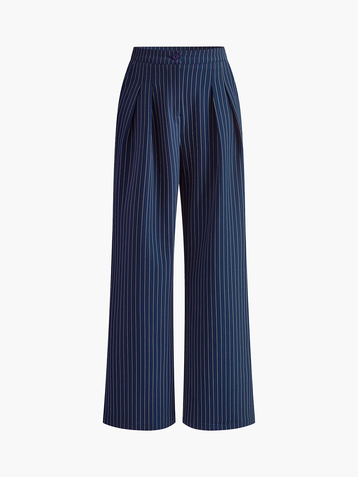 Women’s Pinstripe Pleated Wide-Leg Trousers