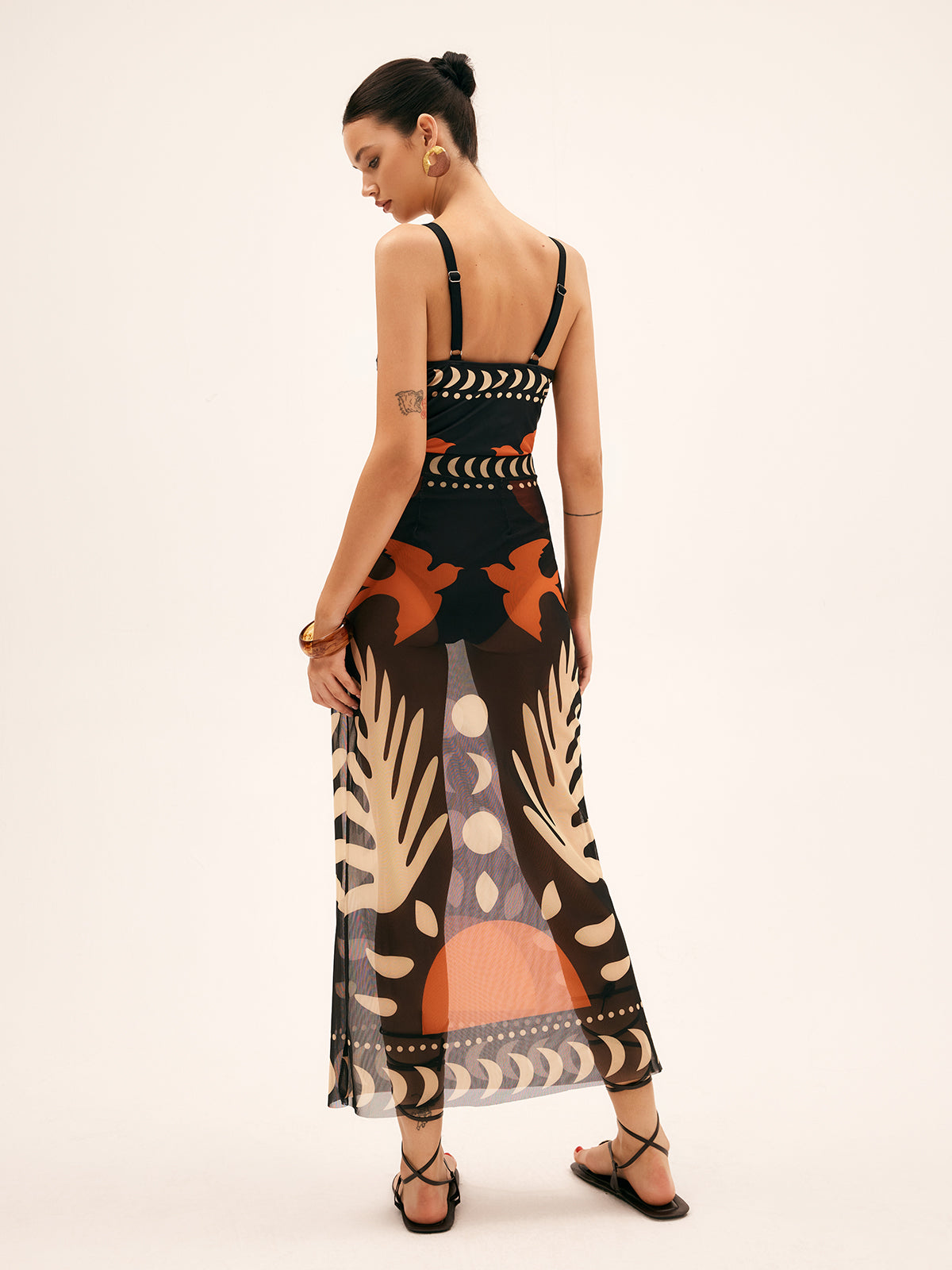 Women’s Mesh Cover Up Maxi Skirt