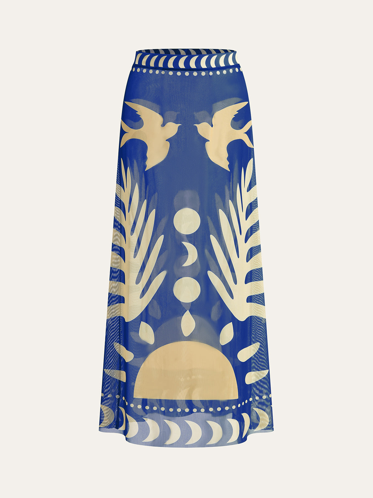 Women’s Mesh Cover Up Maxi Skirt Blue
