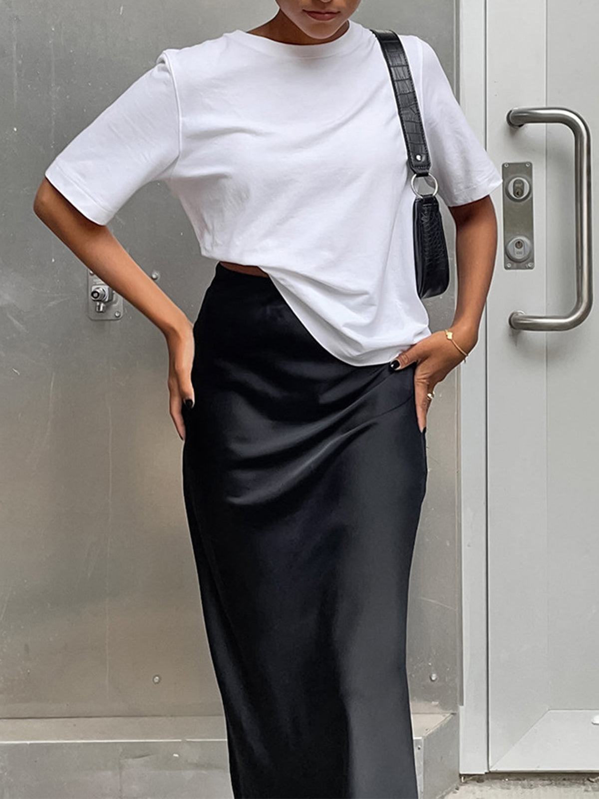 Women’s Satin Utility Maxi Skirt