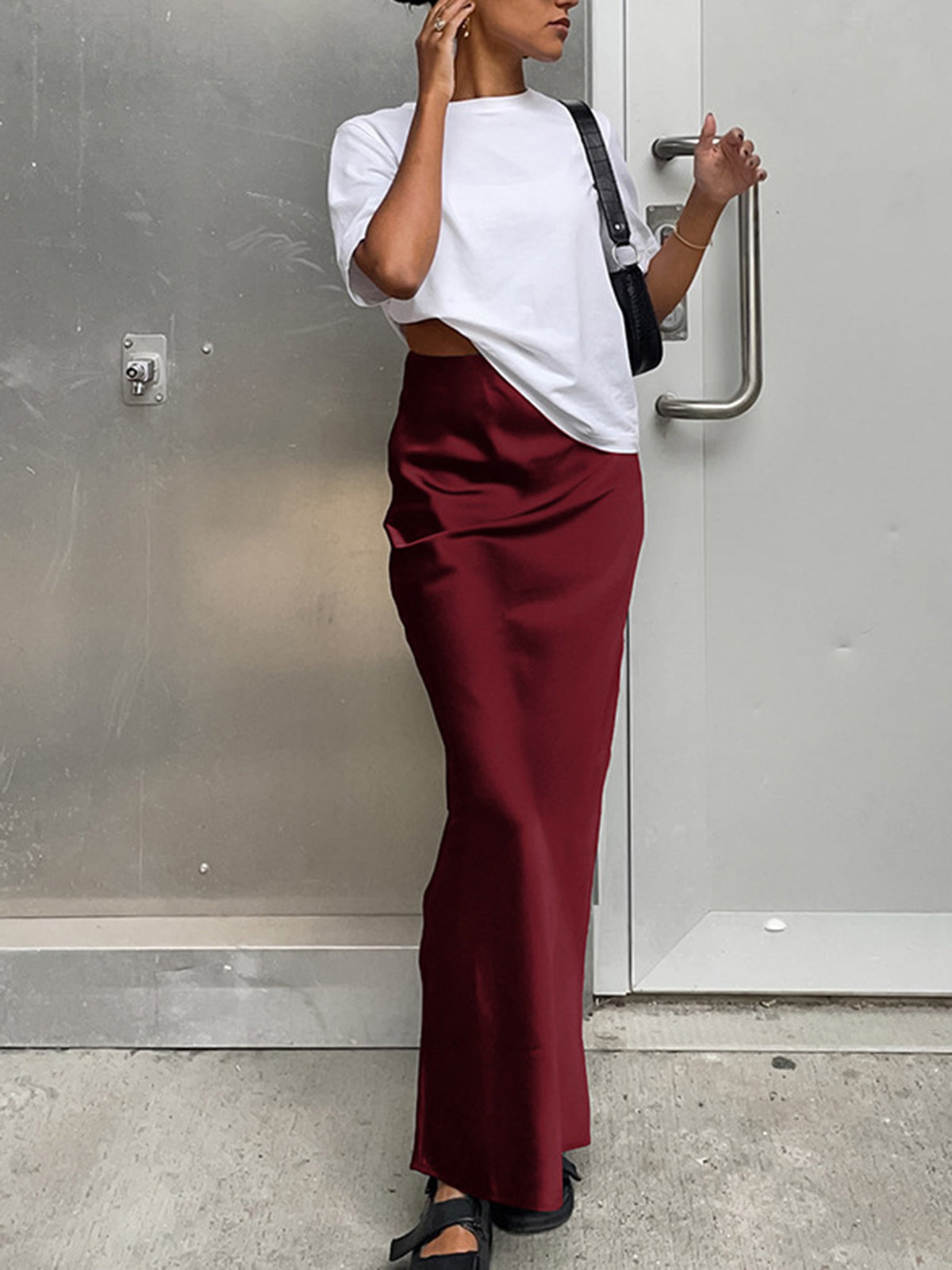 Women’s Satin Utility Maxi Skirt