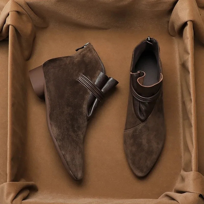 Women’s Suede Ankle Boots | Pointed Toe