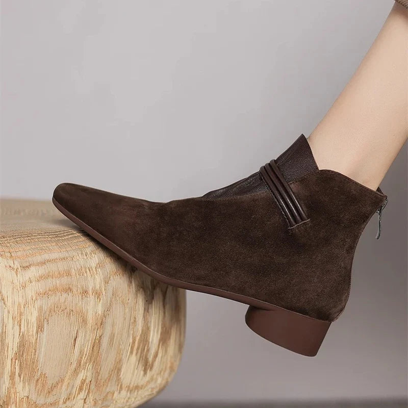 Women’s Suede Ankle Boots | Pointed Toe