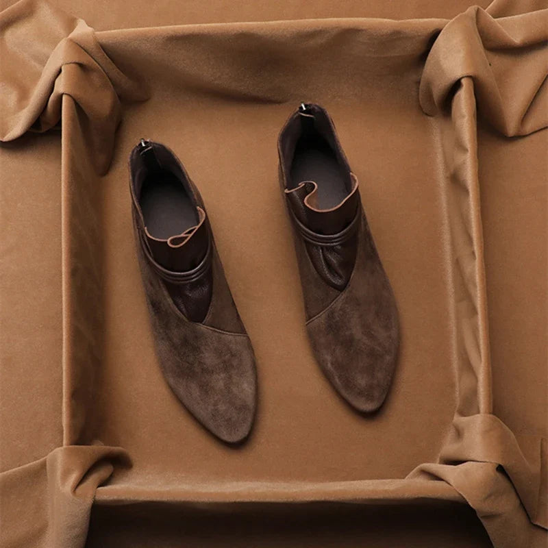 Women’s Suede Ankle Boots | Pointed Toe