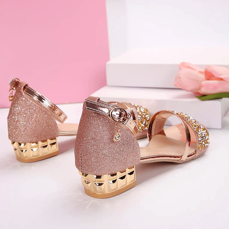 Women’s Glitter Strap Block Heel Sandalsls