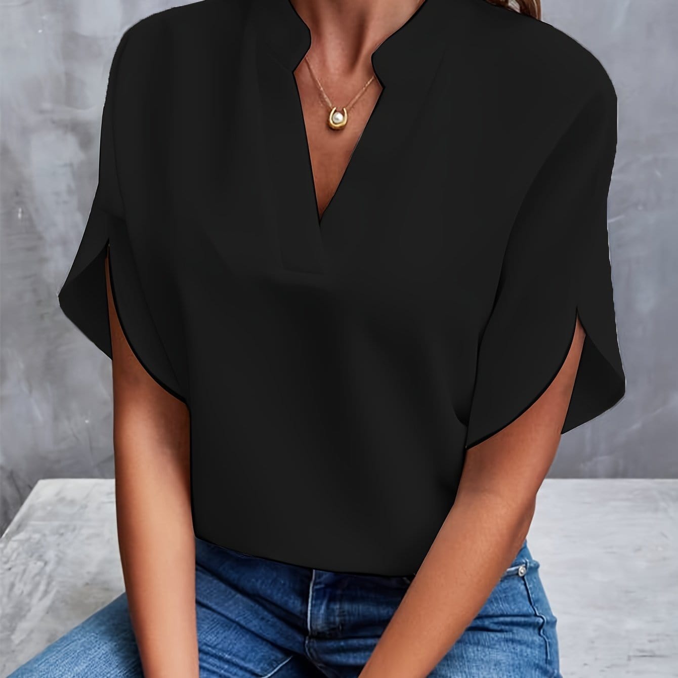 Women’s Satin Collared Blouse