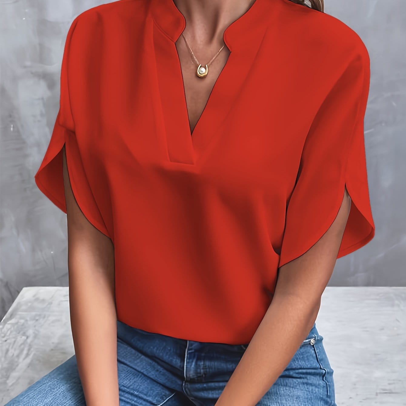 Women’s Satin Collared Blouse