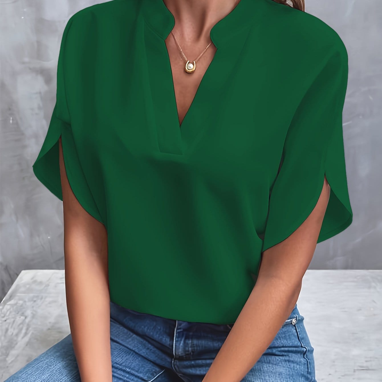 Women’s Satin Collared Blouse