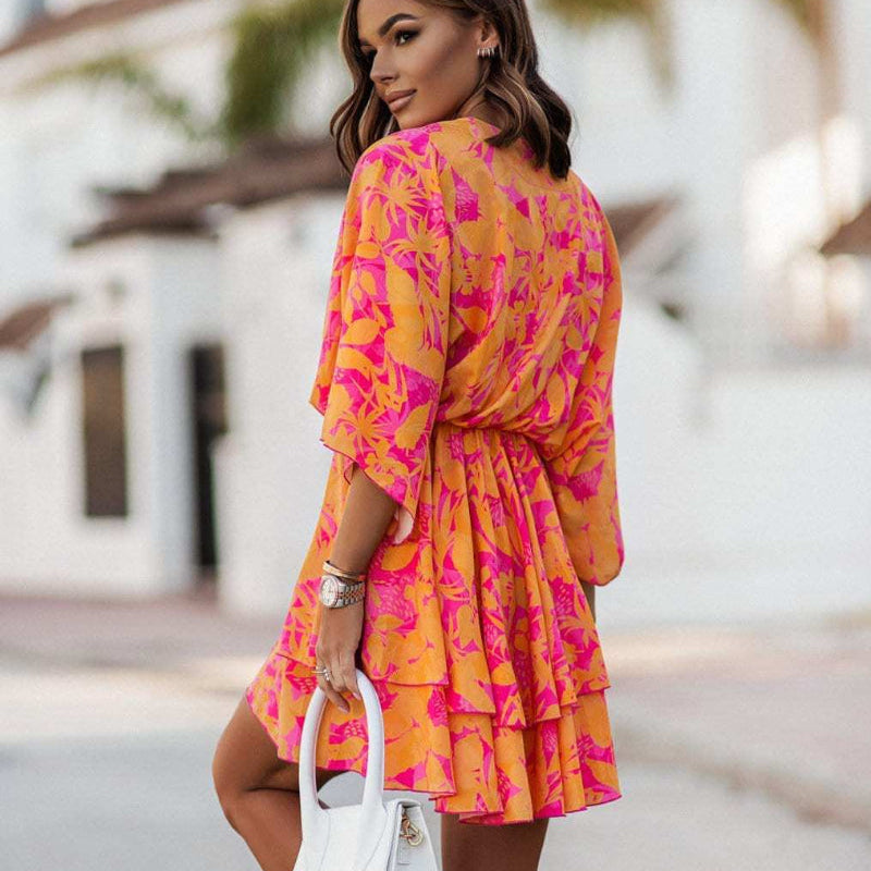 Women’s Floral V-Neck Mini Dress