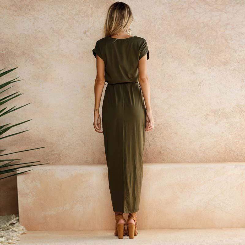 Women’s Square Neck Split Maxi Dress