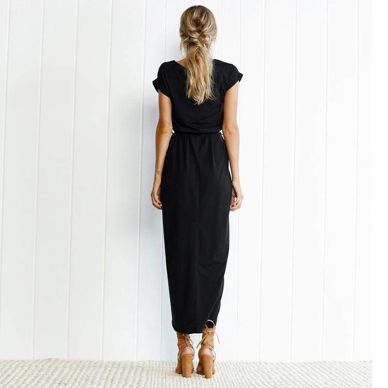 Women’s Square Neck Split Maxi Dress