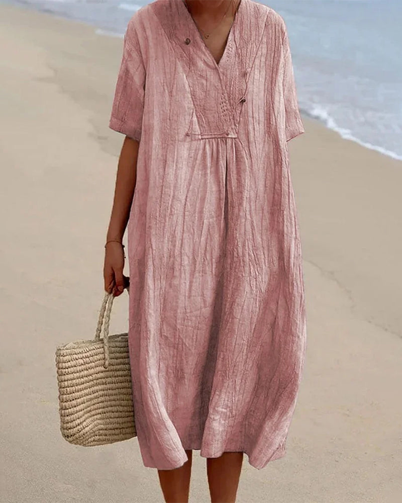 Women's Summer Dress | A-Line Linen-Cotton