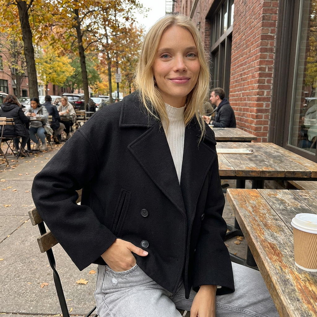 Women’s Cropped Double-Breasted Jacket