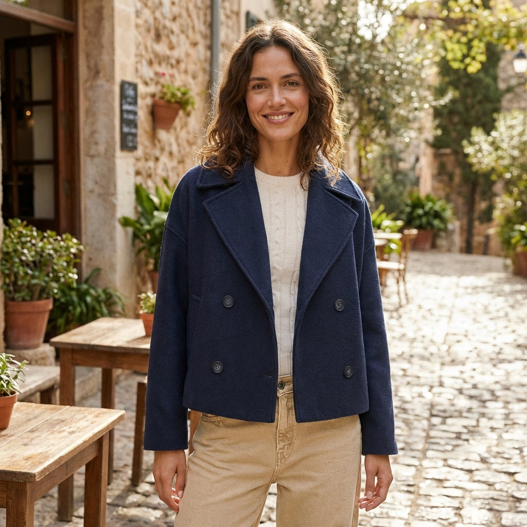 Women’s Cropped Double-Breasted Jacket