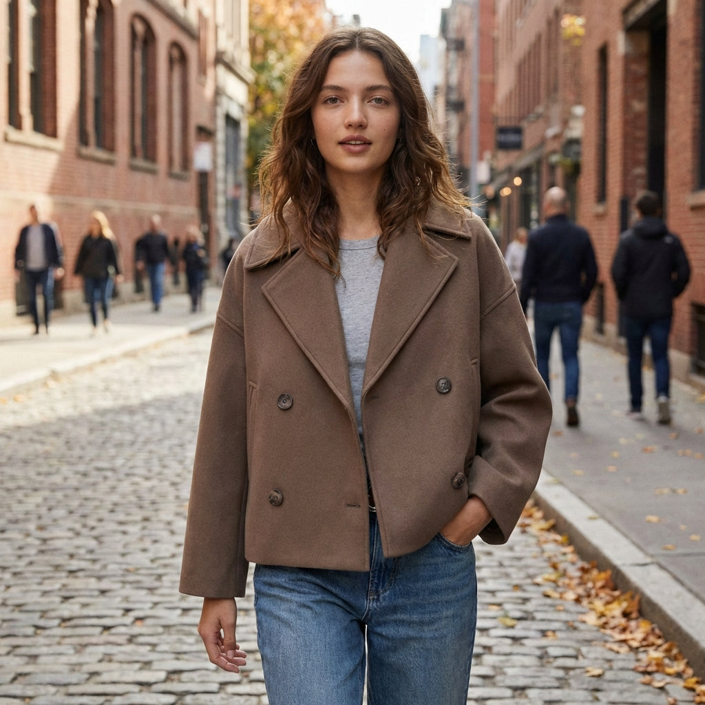 Women’s Cropped Double-Breasted Jacket