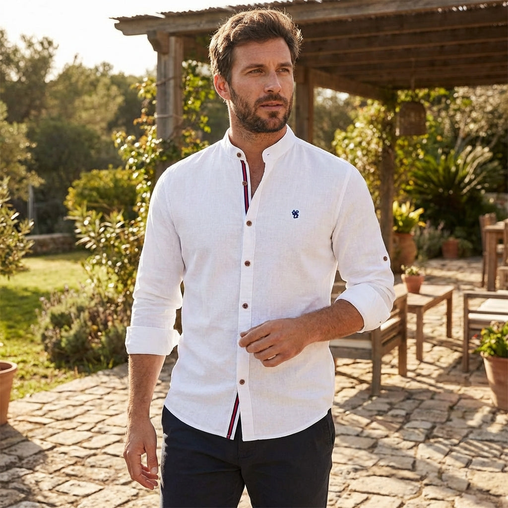 Men’s Bavarian Cotton blouse White