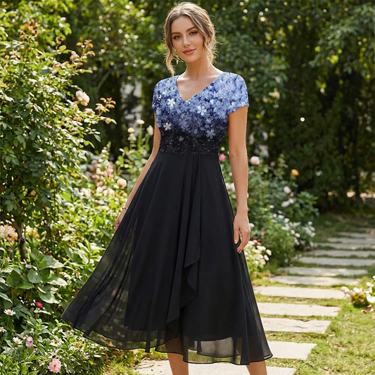 Women’s Chiffon Knee-Length Party Dress