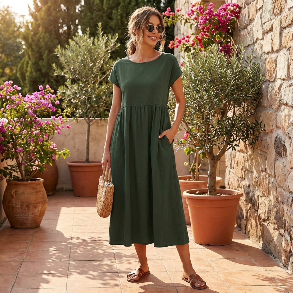Women’s Cotton Dress With Pockets