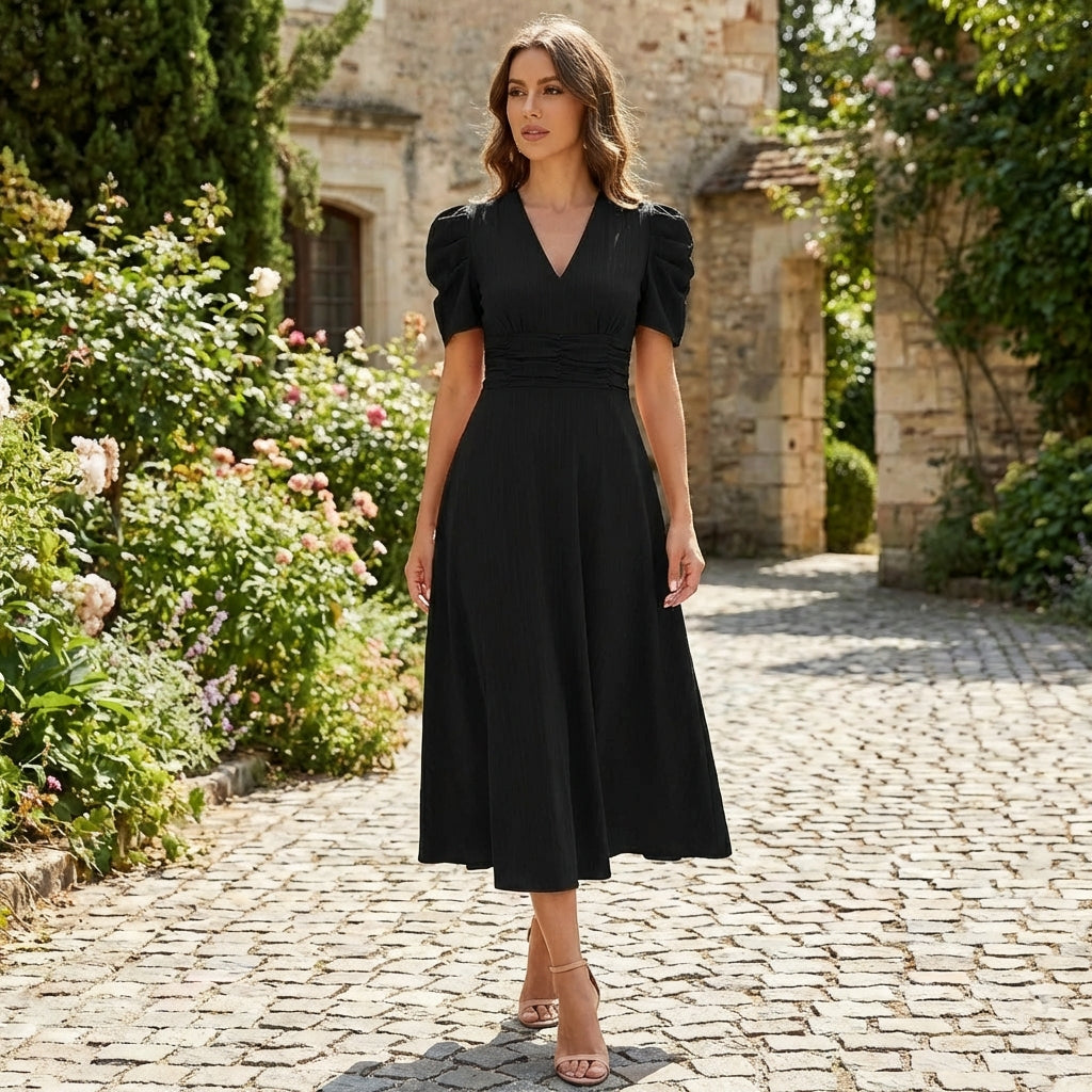 Women’s Puff Sleeve Midi Dress