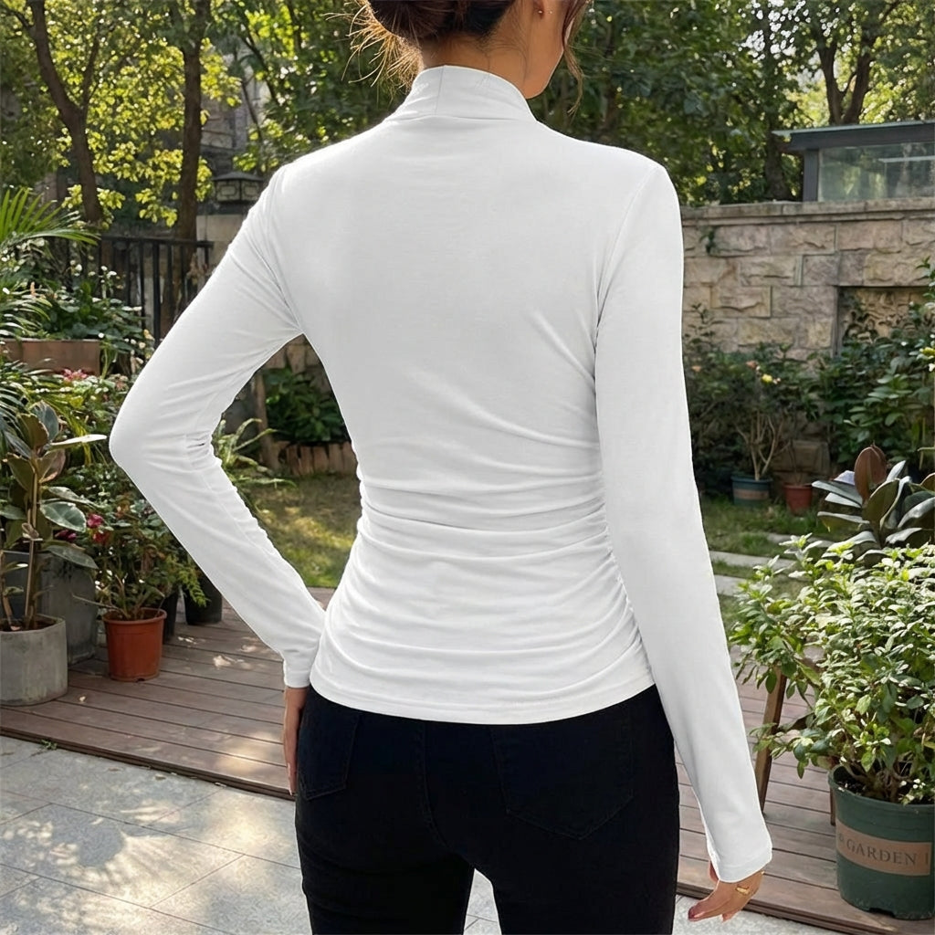 Women’s Crossover Collar Long Sleeve T-Shirt