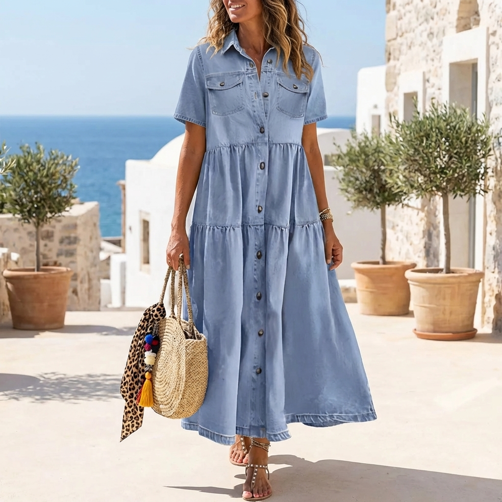 Women's Classic Midi Dress Sky Blue