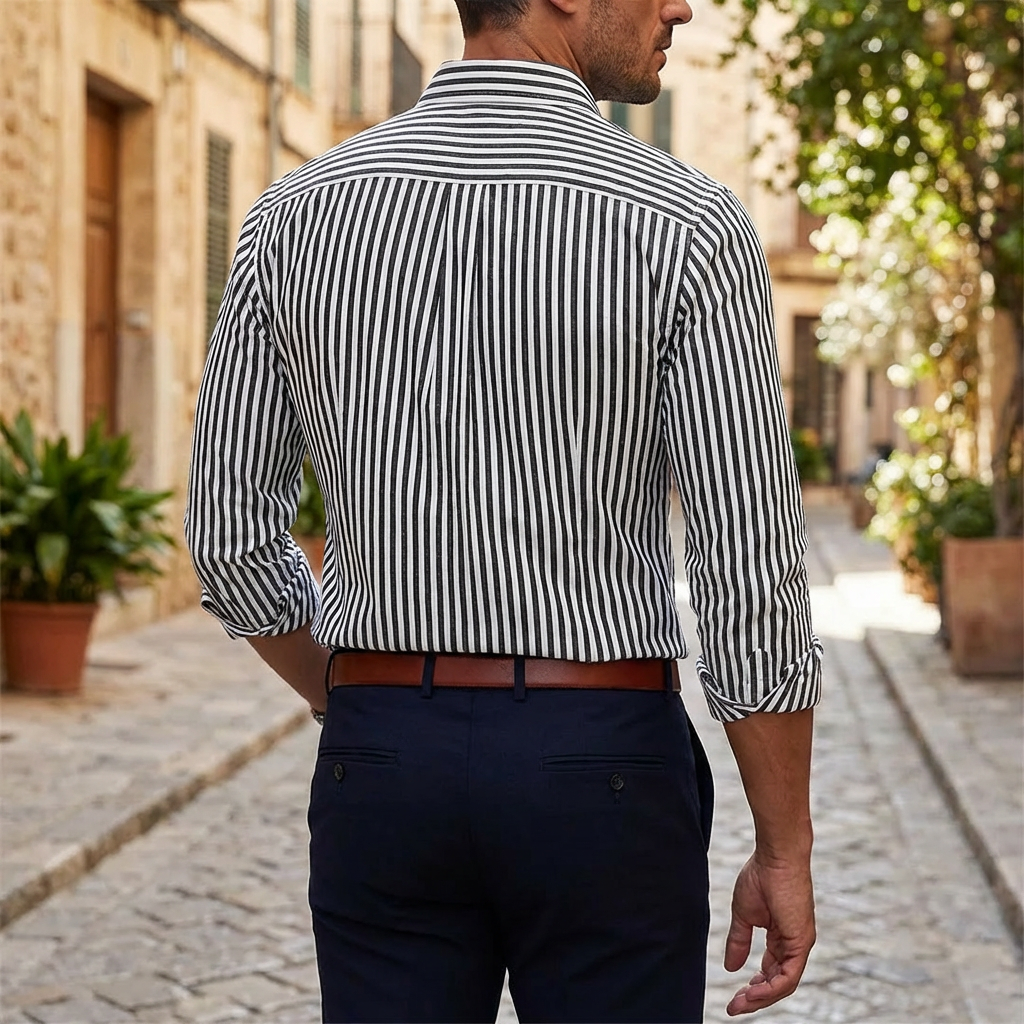 Men Striped Button Shirt