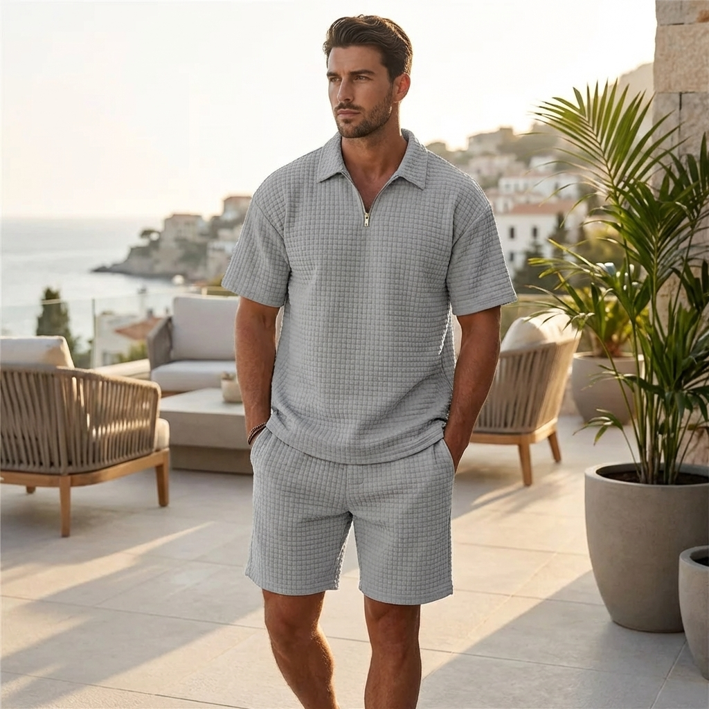 Men’s Summer Two Piece Set Gray