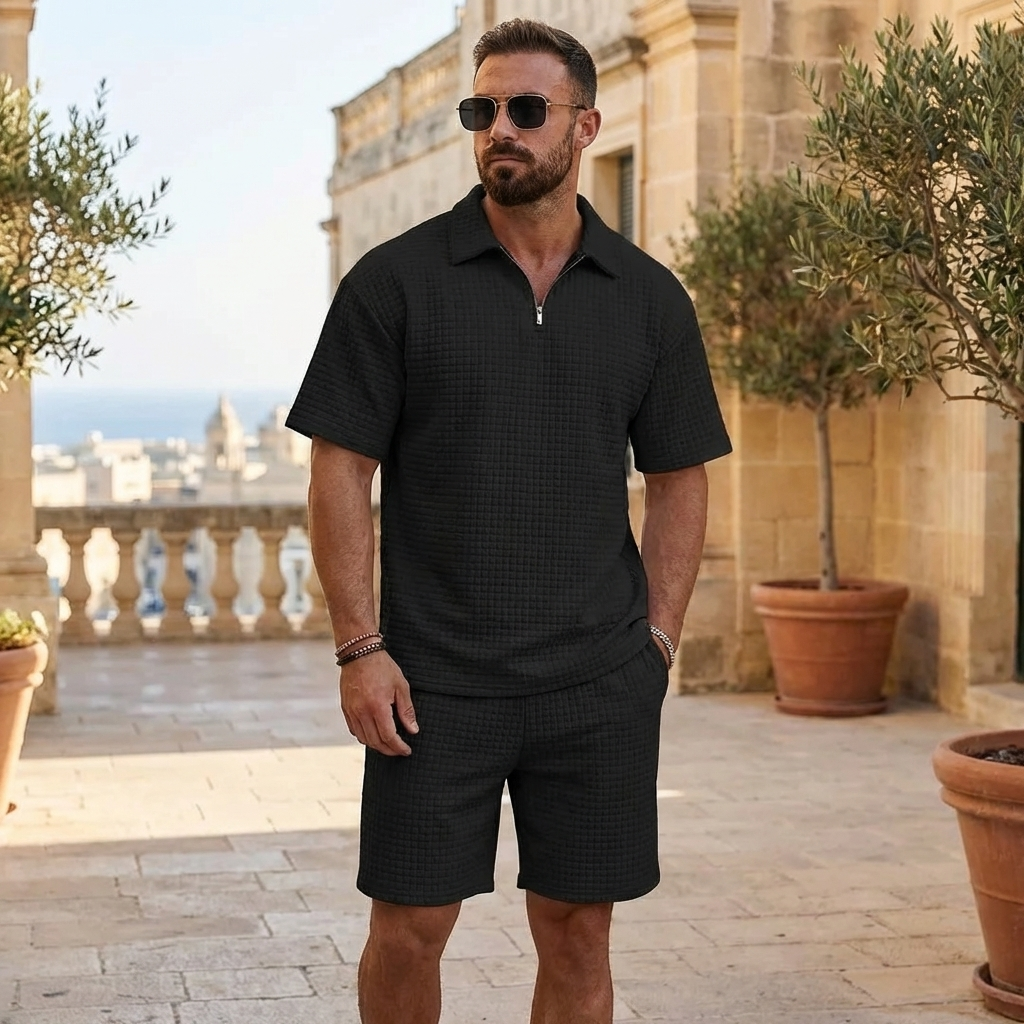 Men’s Summer Two Piece Set Black