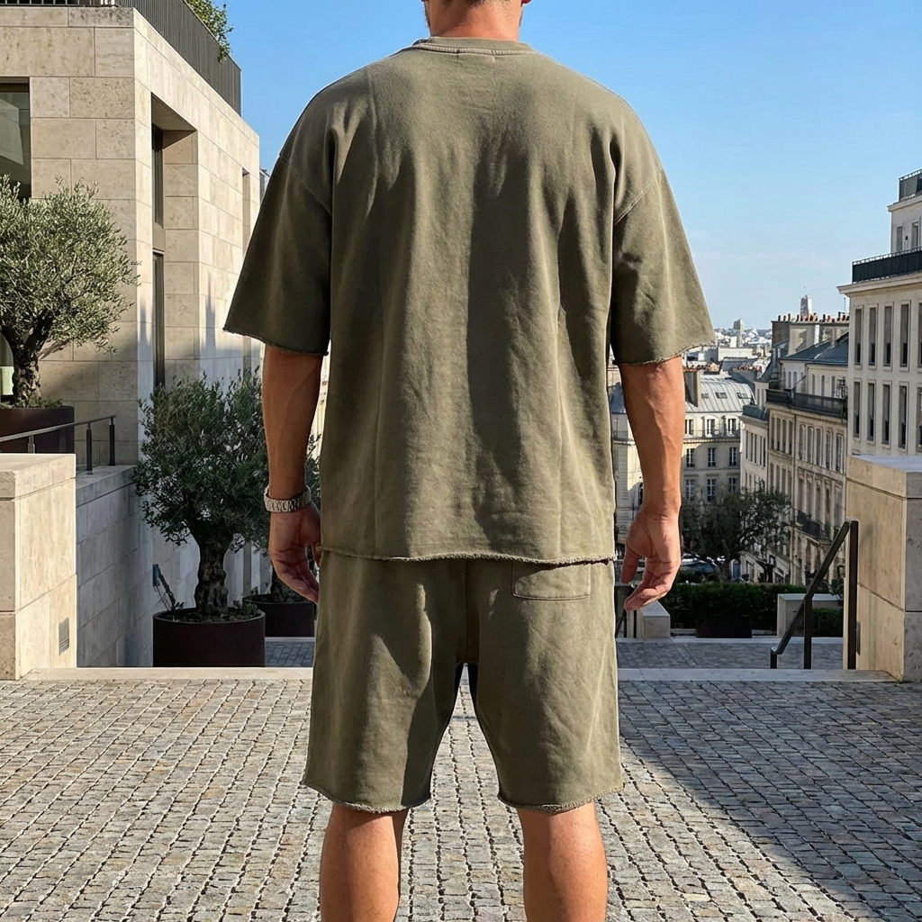 Men’s Oversized T Shirt Shorts Set