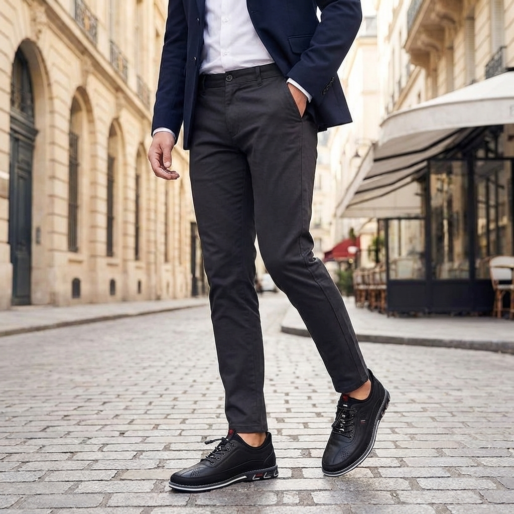 Men’s Leather Lace Up Shoes Black
