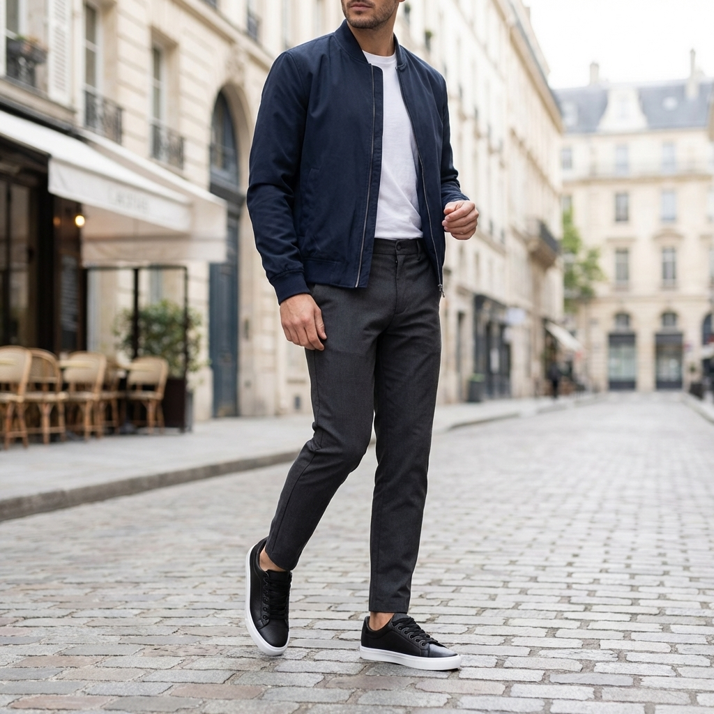 Men’s Sneakers White | Casual Low-Top Shoes Black